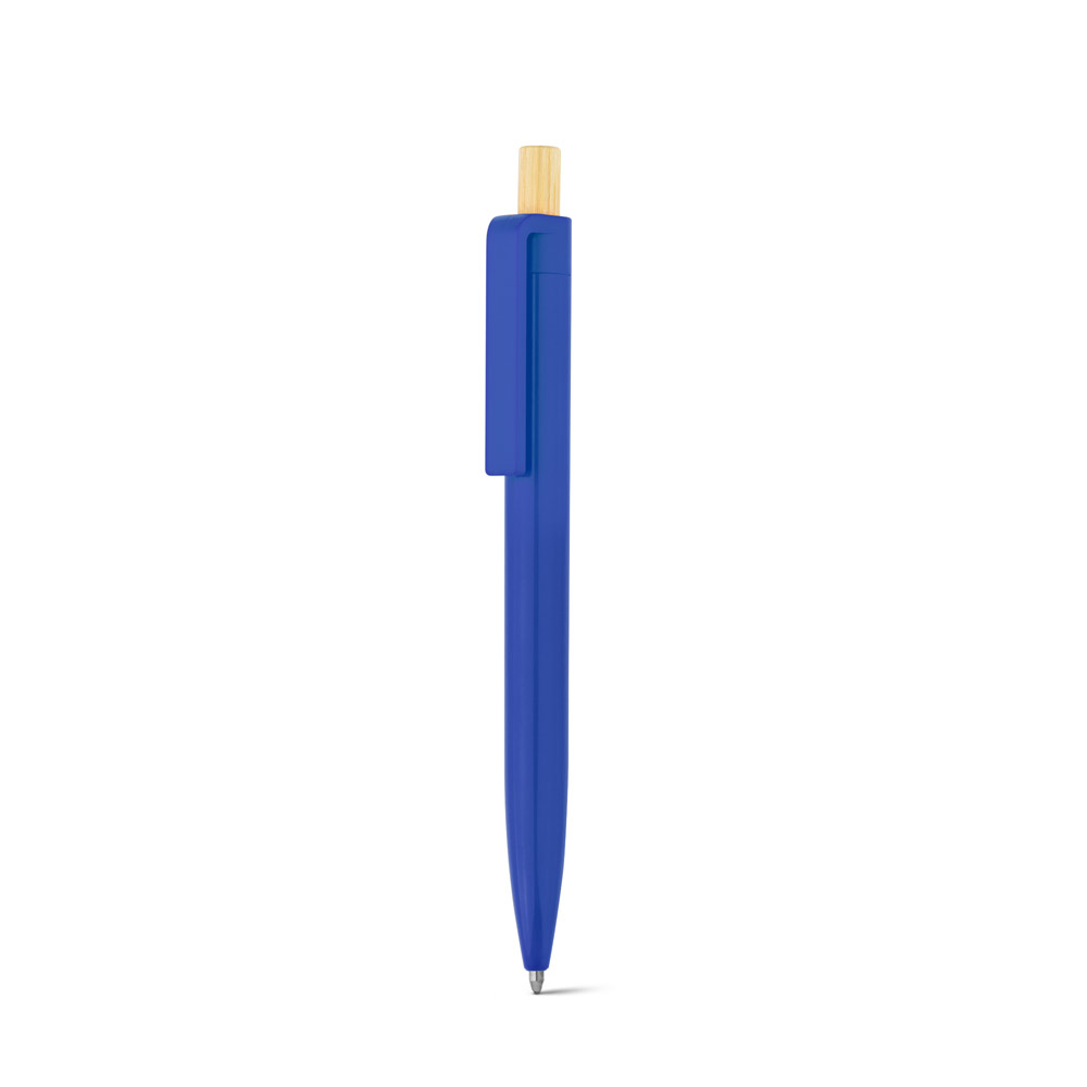 hi!dea 91945 - Stylo à bille en ABS recyclé (100% rABS) avec bouton en bambou