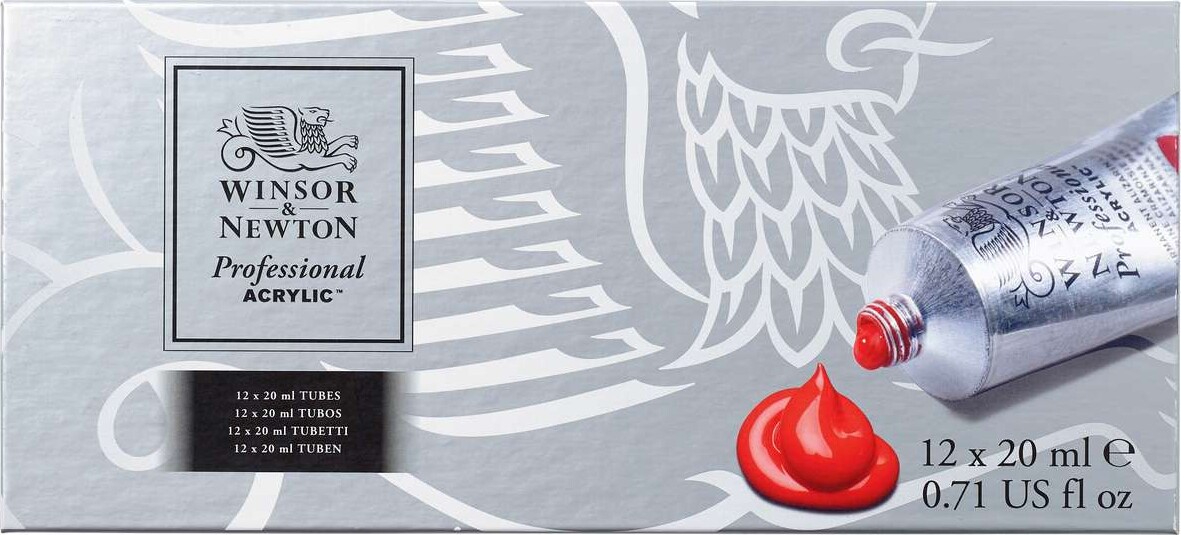 Winsor & Newton - Akrylmaling Sæt - 12X20 ML