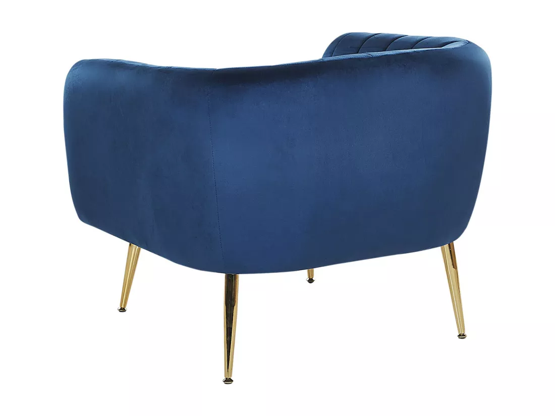 Fauteuil LACONIA Velours Bleu foncé