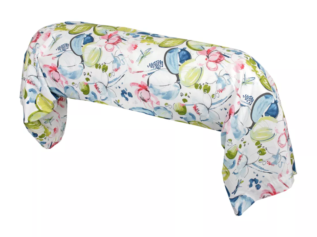Taie de traversin 140x43 cm percale coton NENUPHAR aqua