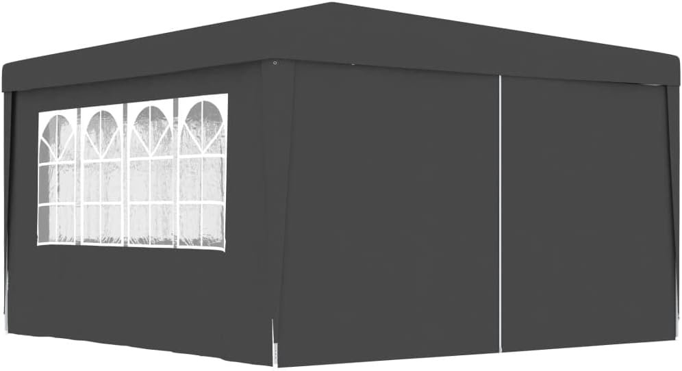INLIFE Profi-Partyzelt mit Seitenwänden 4×4 m Anthrazit 90 g/m²