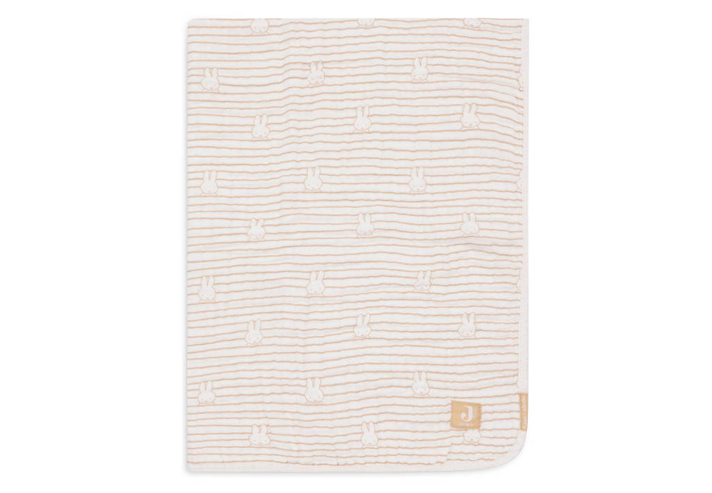 Deken Hydrofiel Wieg 75x100cm Miffy Stripe Biscuit