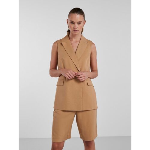 Pieces - 17133310 TALLY VEST-INDIAN TAN Marrón