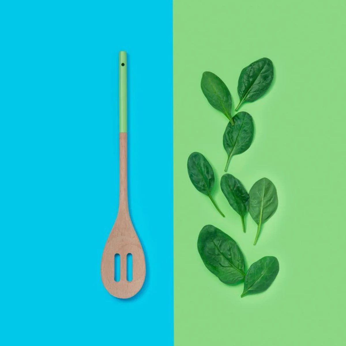 Cuillère de cuisine en bois ajourée 30 x 5,5 cm Green Tasty