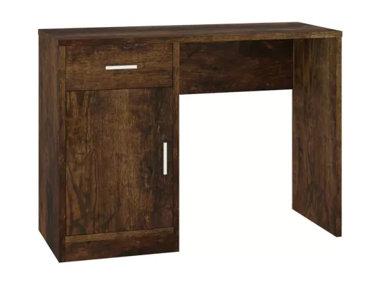 Bureau avec tiroir et armoire Chêne fumé 100x40x73 cm