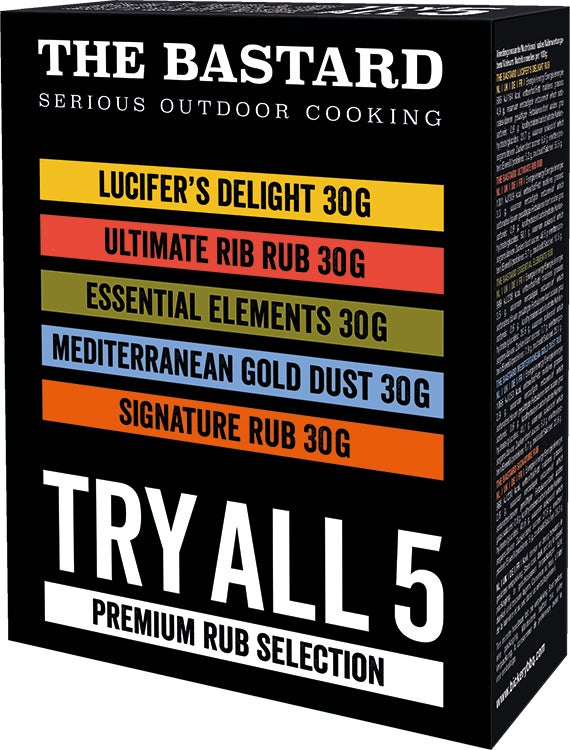 The Bastard BBQ rub Try All Box 5x30 gr