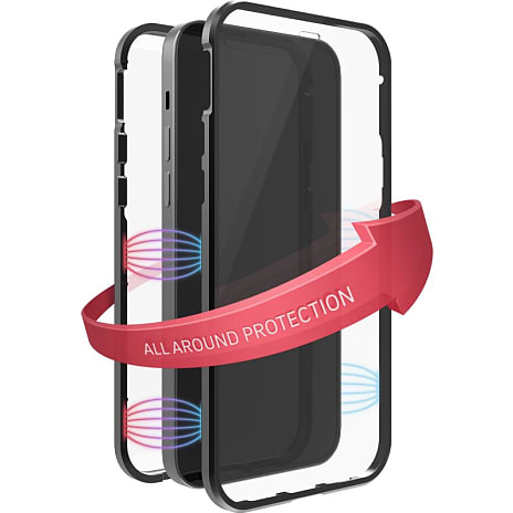 Black rock iPhone 13 cover - transparent/sort