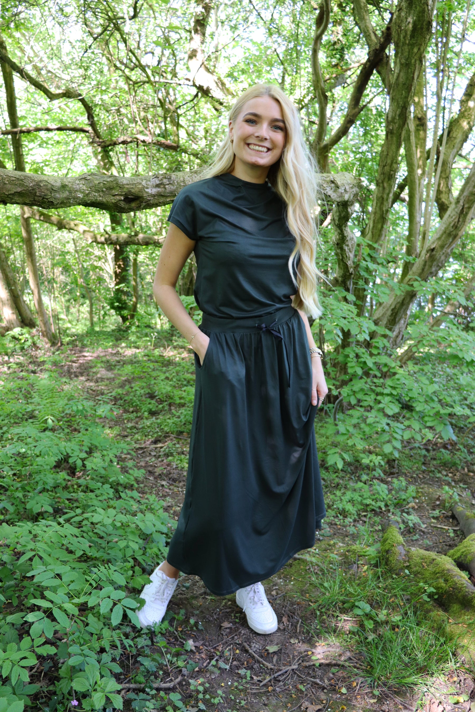 Liberte Alma-Loose-Skirt dusty camo army
