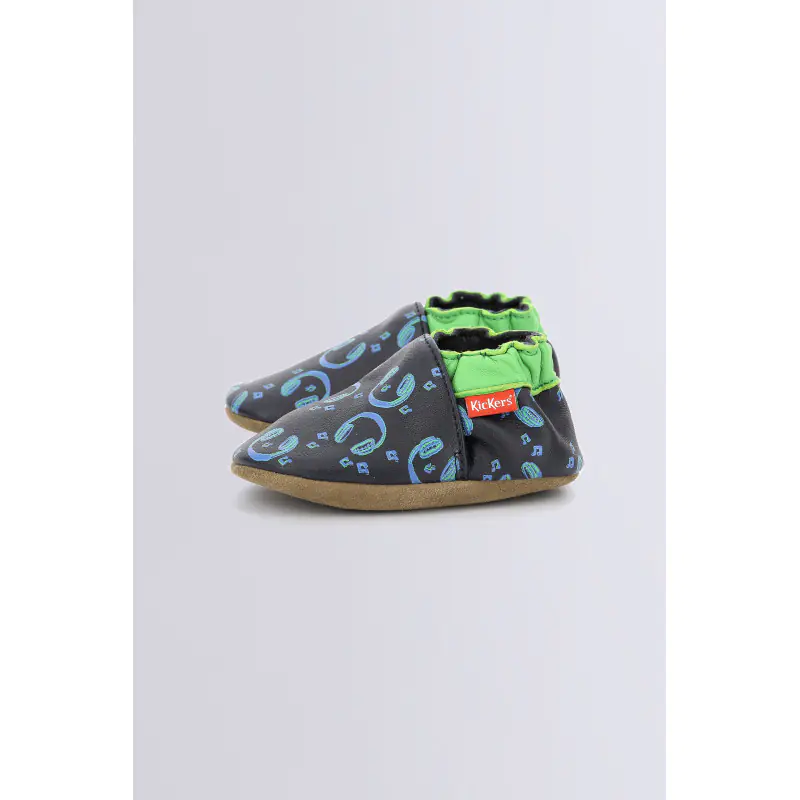 Kickbaby music Marine CHAUSSONS Cuir Bébé