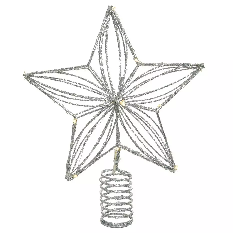 Cimier de sapin lumineux Gaya Argent