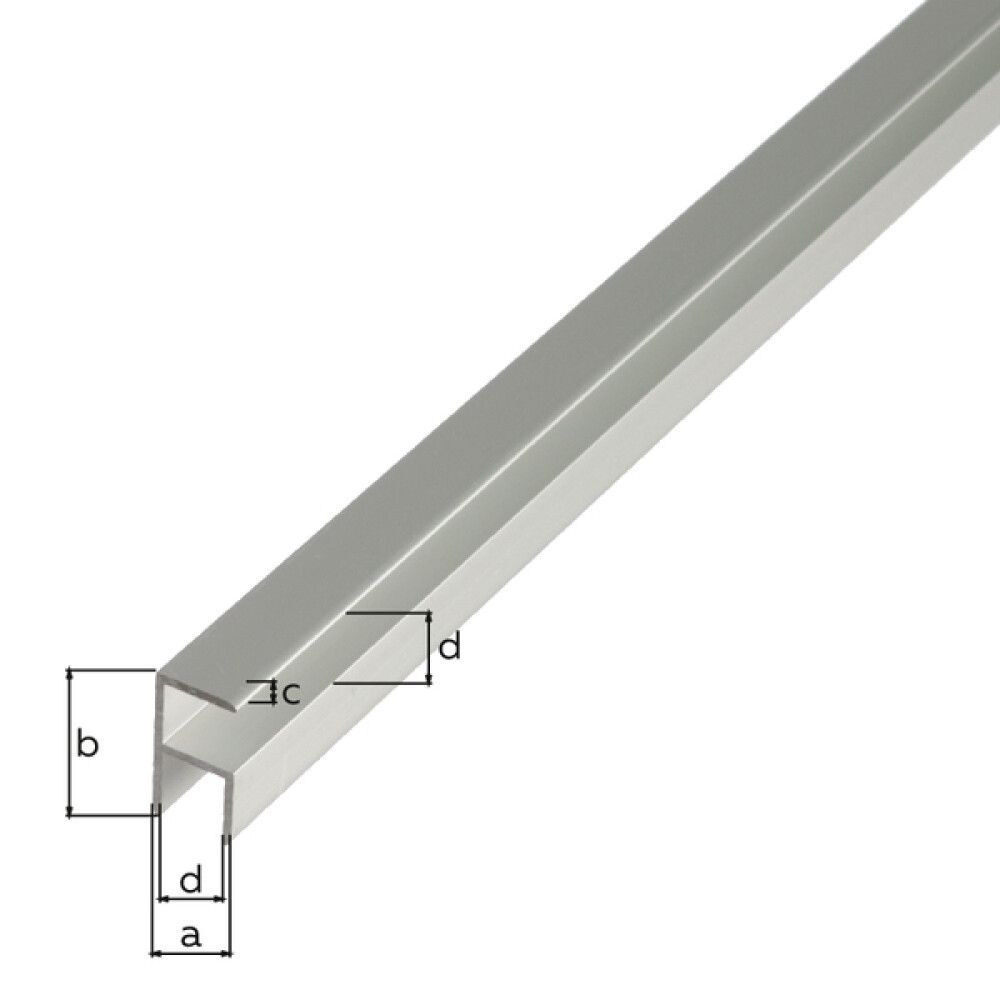 KANTPROFIL GAH ALBERTS ALUMINIUM 12,9X24X1,5MM 2M