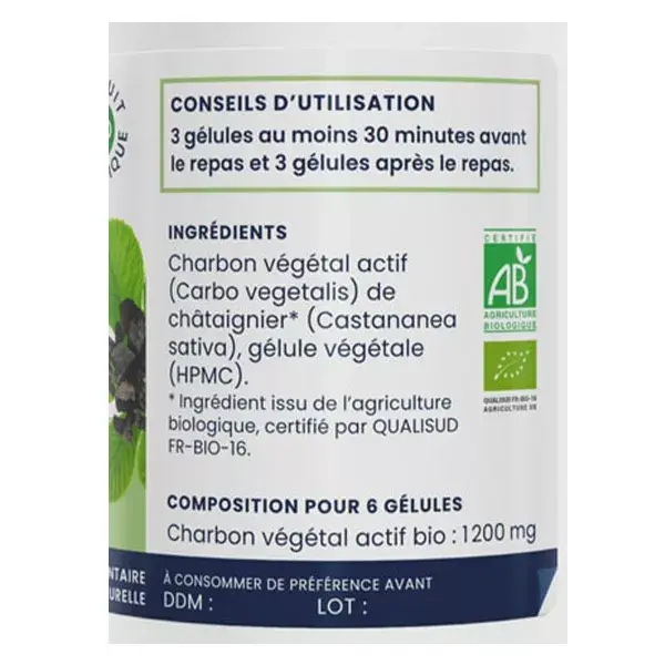 Oemine Charbon Végétal Actif 60 gélules