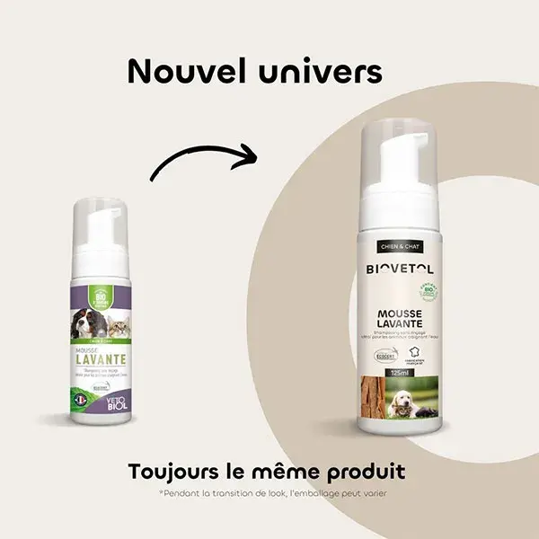 Biovetol - Shampoo Orgânico - Espuma de Limpeza para Cães e Gatos - 125 ml