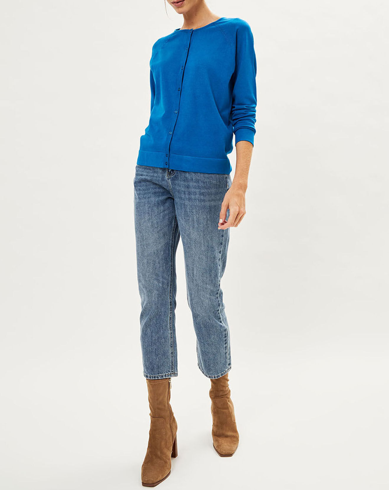Galeries Lafayette Cardigan en Maille fine Fanny bleu moyen