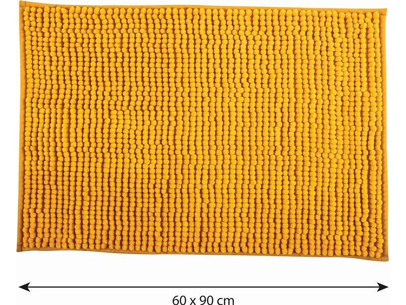 MSV Badteppich Chenille 60 x 90 cm, Safran Badematte mit rutschfester Unterseite