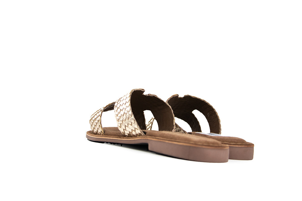 Lazamani Slipper Goud Vlecht
