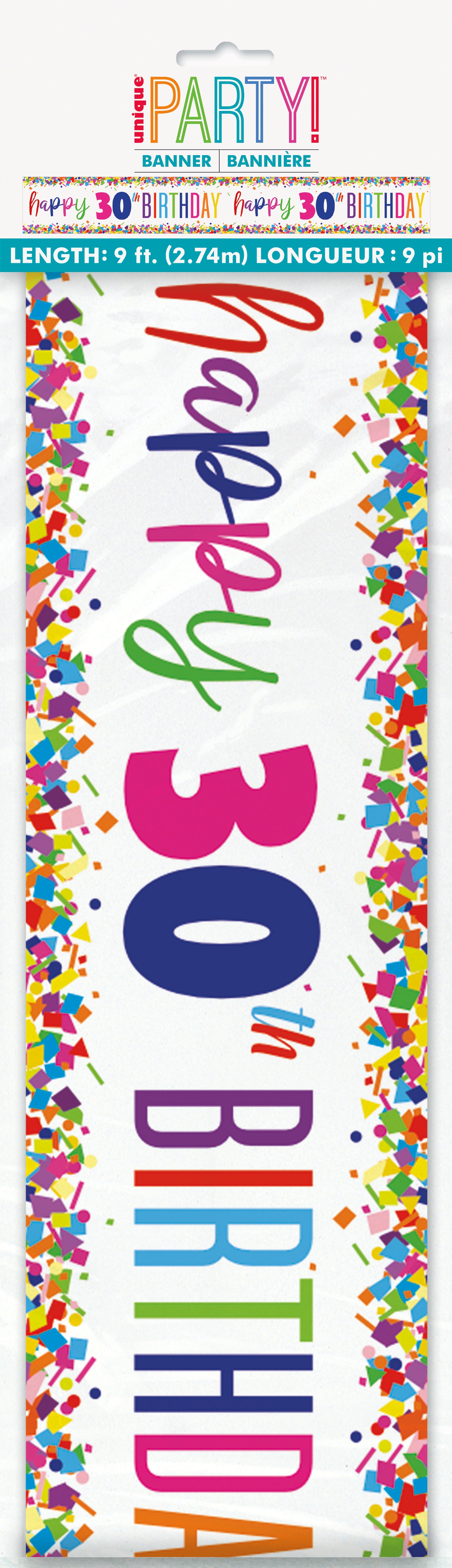 Happy Birthday Banner 30 Jaar 2,74m