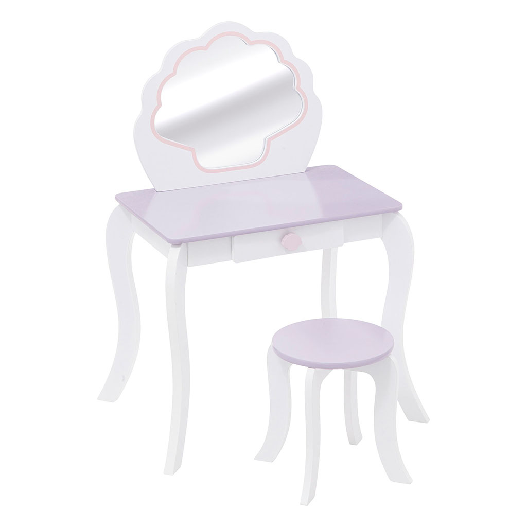 Coiffeuse enfant avec tabouret sirène 70.5x50.5x95cm