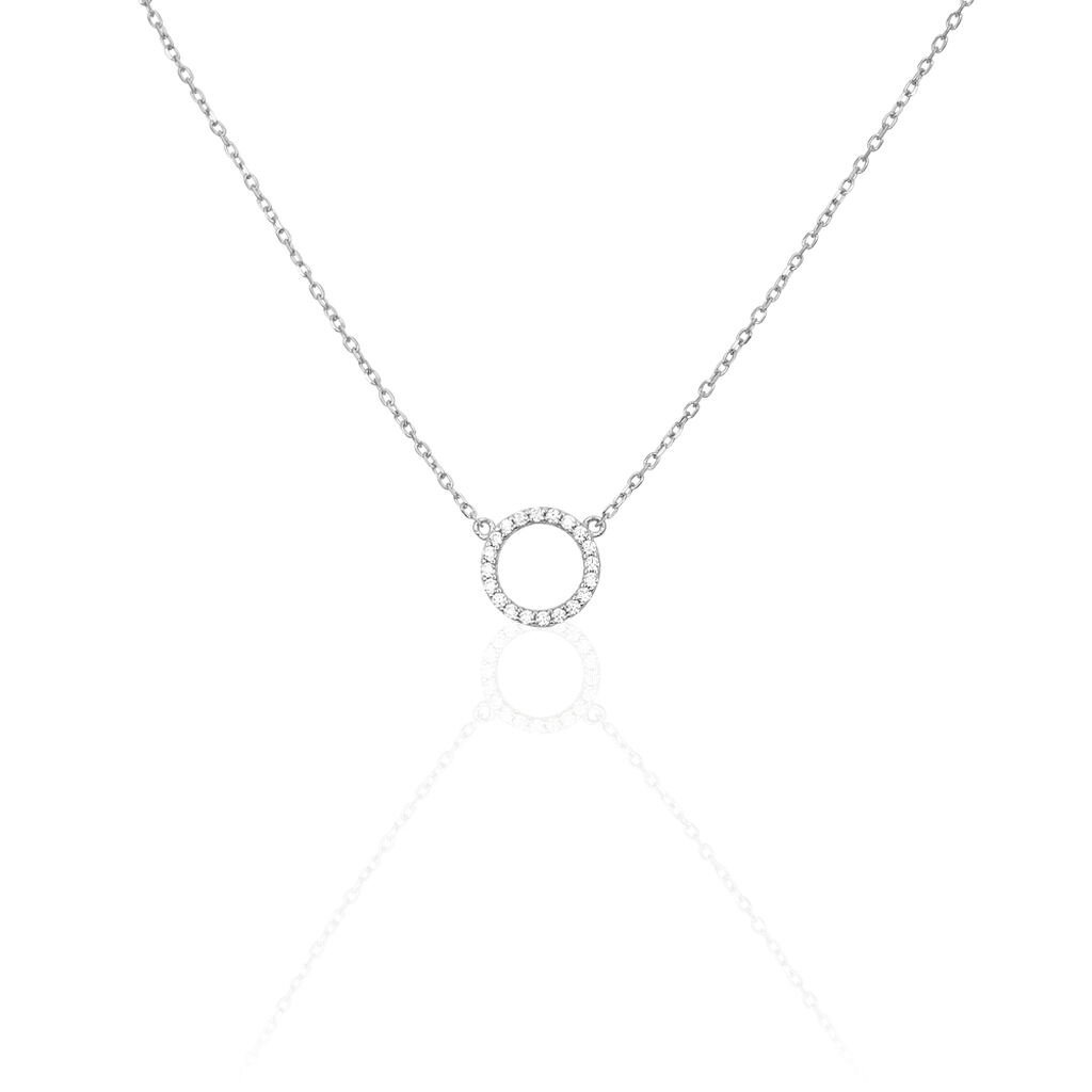 Collier Lim Or Blanc Oxyde De Zirconium