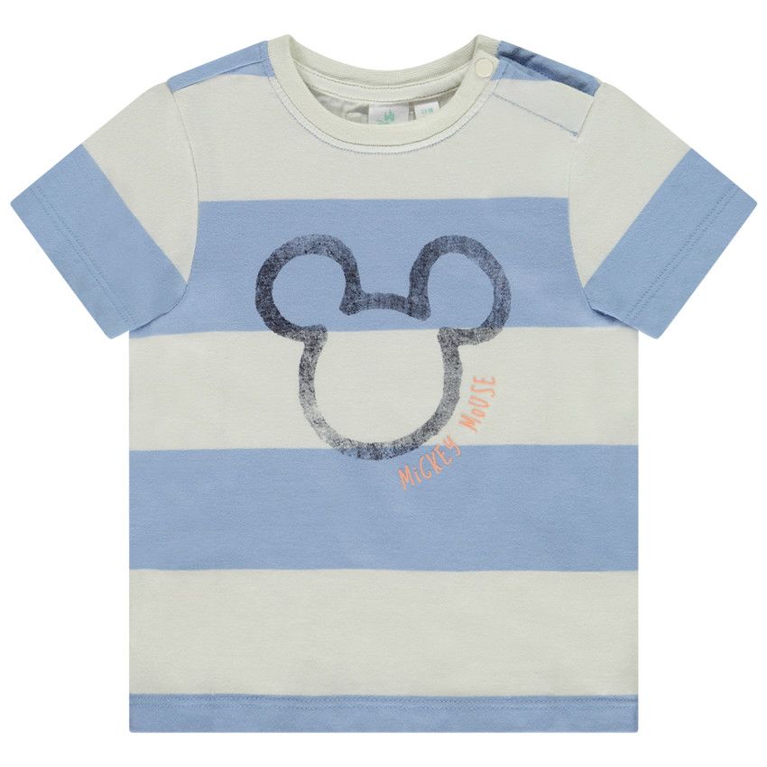 T-shirt manches courtes print Mickey Disney effet aquarelle pour bébé garçon - Ecru