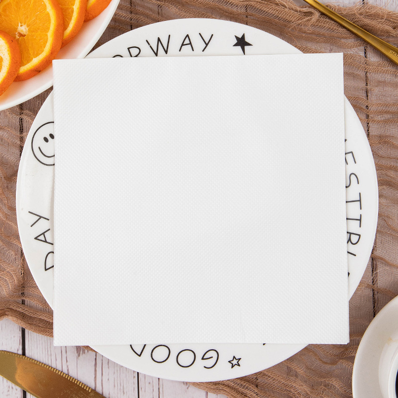 (20er Set) 33x33cm Einweg Servietten Party Tisch Dekoration Uni Design - Weiss