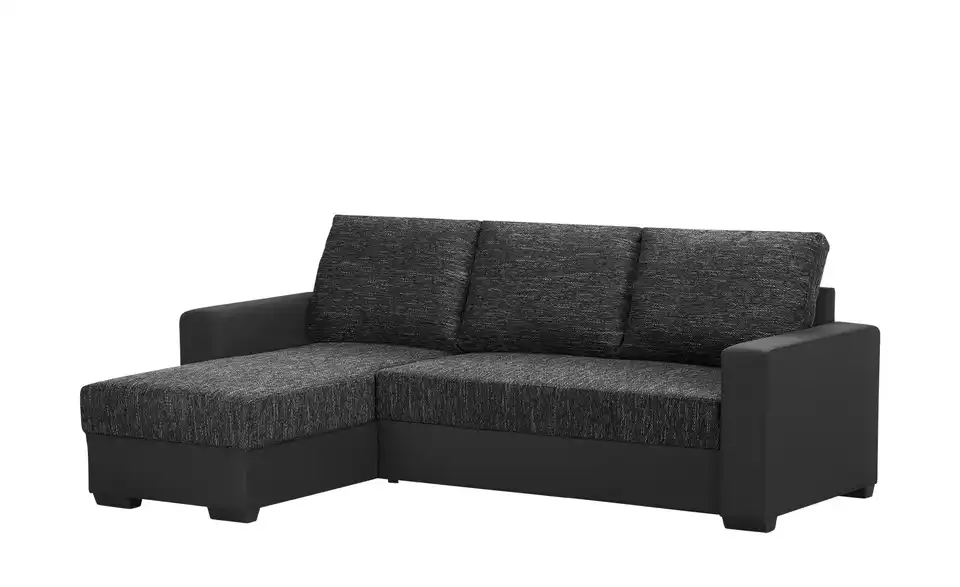 Ecksofa Navarra Schwarz links