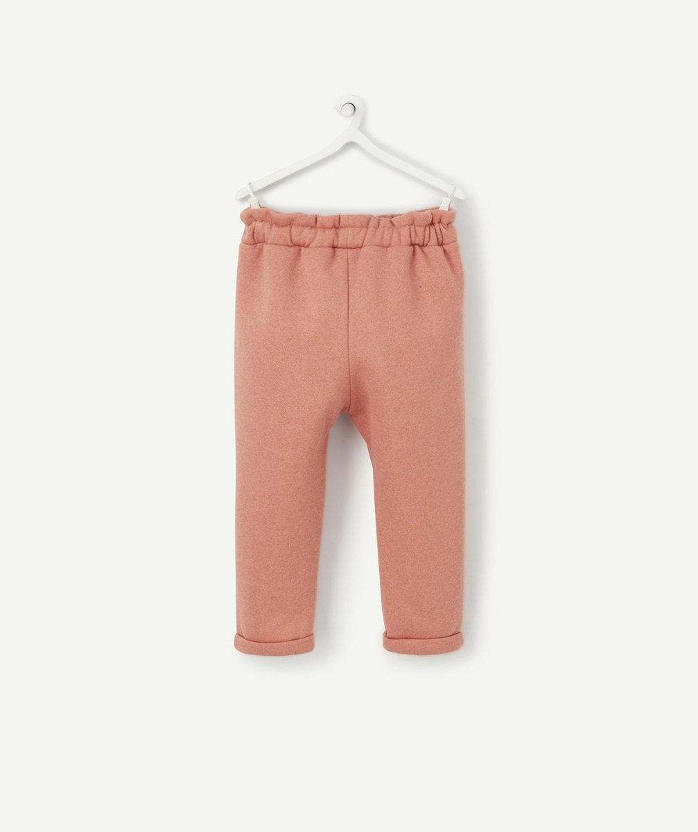 PANTALON BÉBÉ FILLE EN MOLLETON ROSE PAILLETÉ EN FIBRES RECYCLÉES