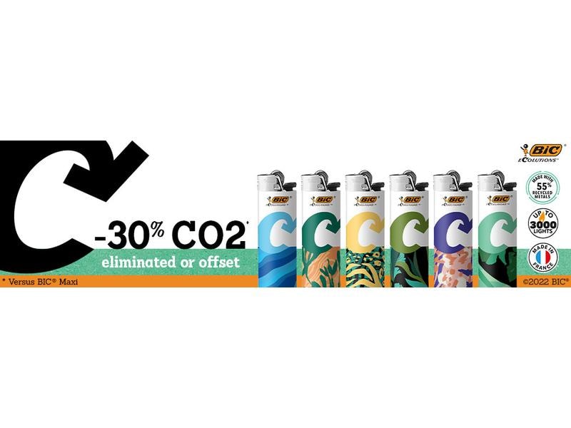BIC Reibradfeuerzeug J26 Maxi Ecolutions, Assortiert, 2er B Feuerzeuge im 2er-Pack
