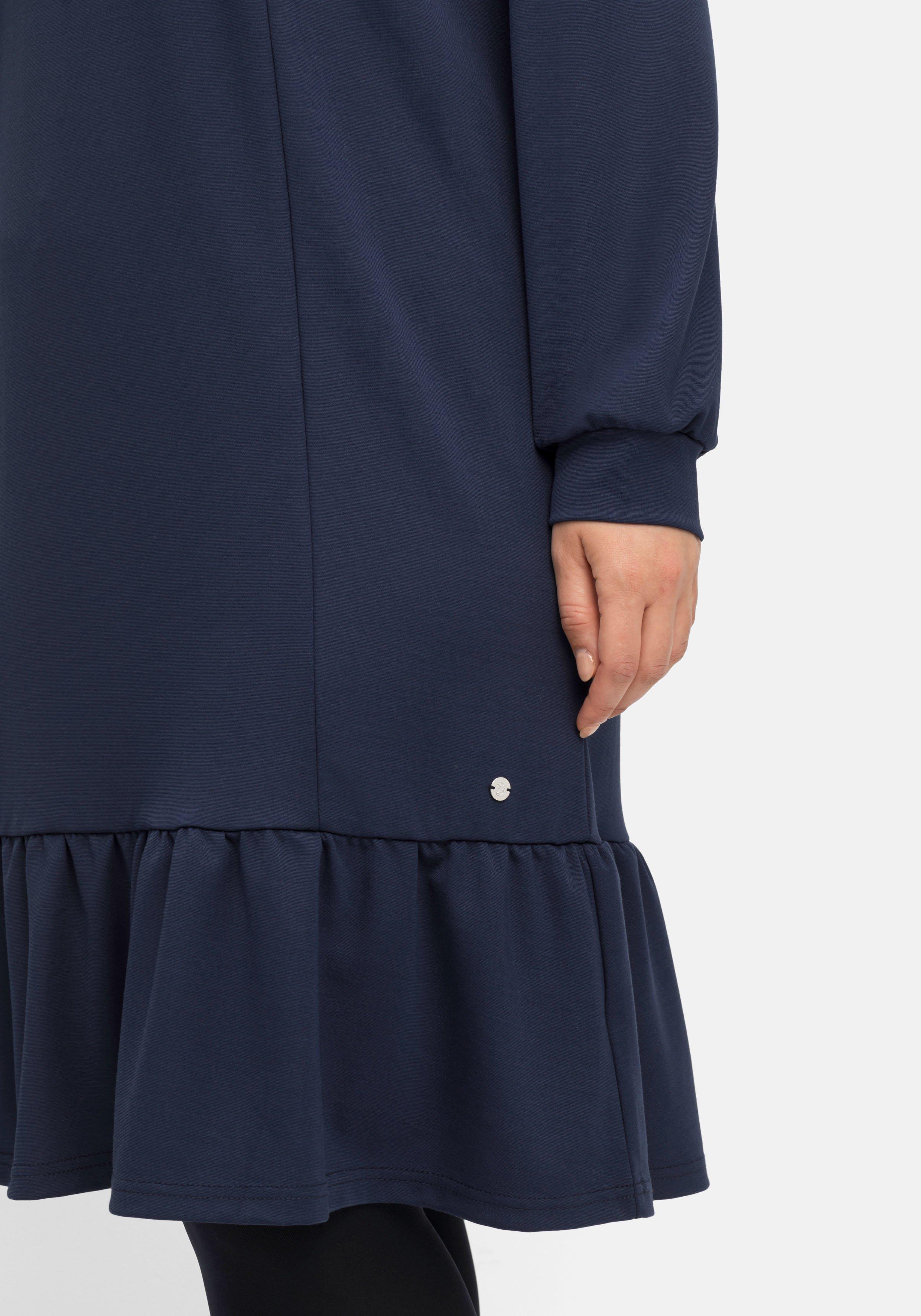 Shirtkleid mit Kapuze und Volant am Saum