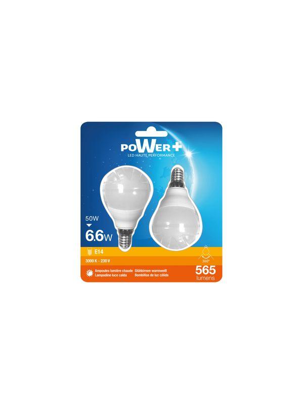 SET 2 AMP.LED E14 7W 45W A50 RC