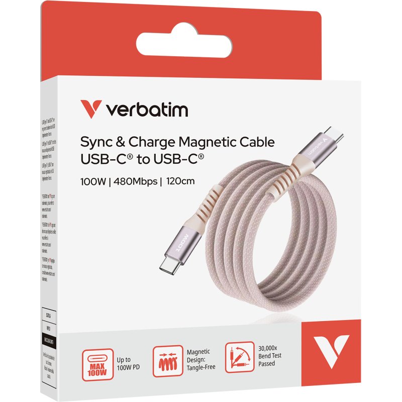 Verbatim 31857 câble USB USB 2.0 1,2 m USB C 0,48 Gbit/s 100 W Rose