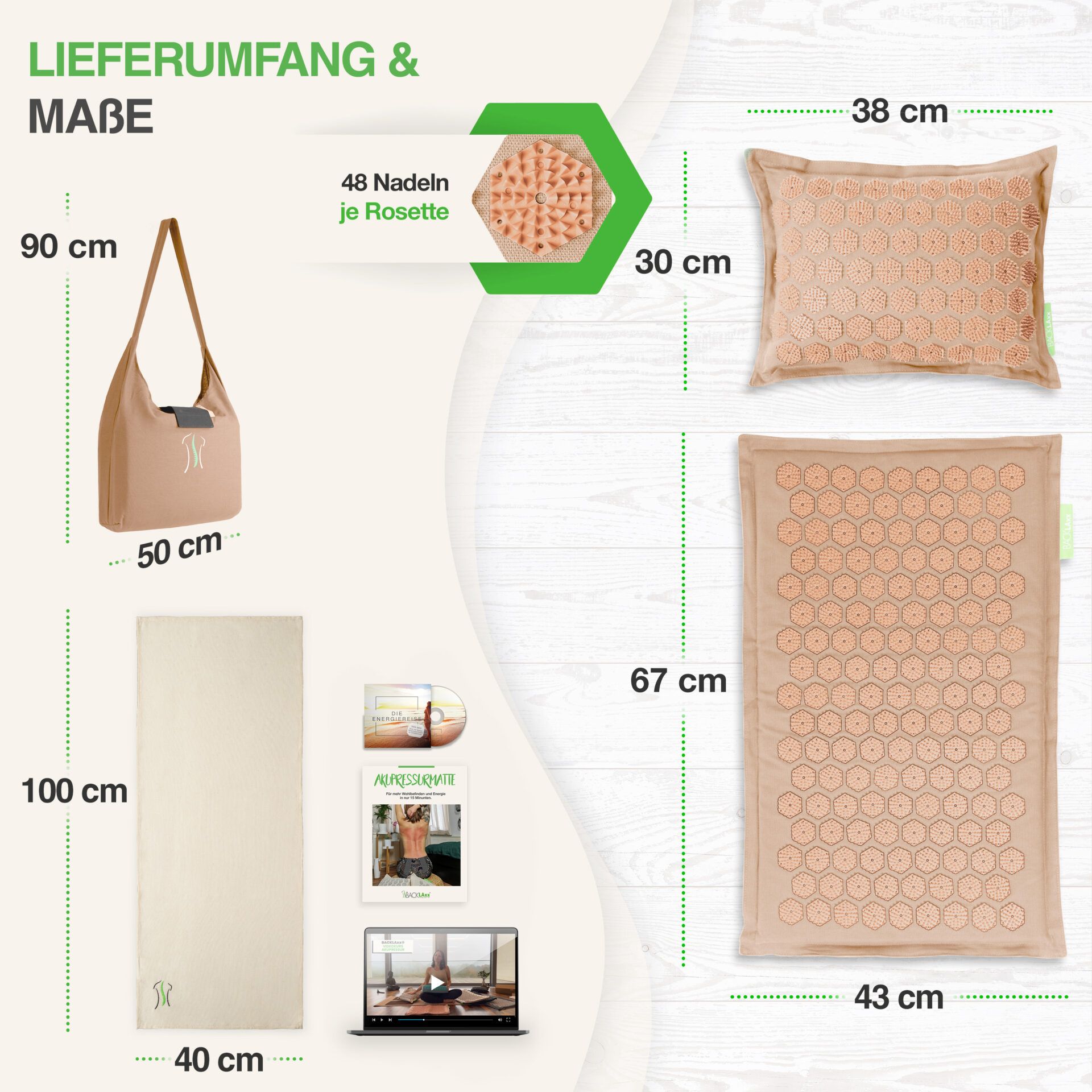 BACKLAxx® Akupressurmatten Set 