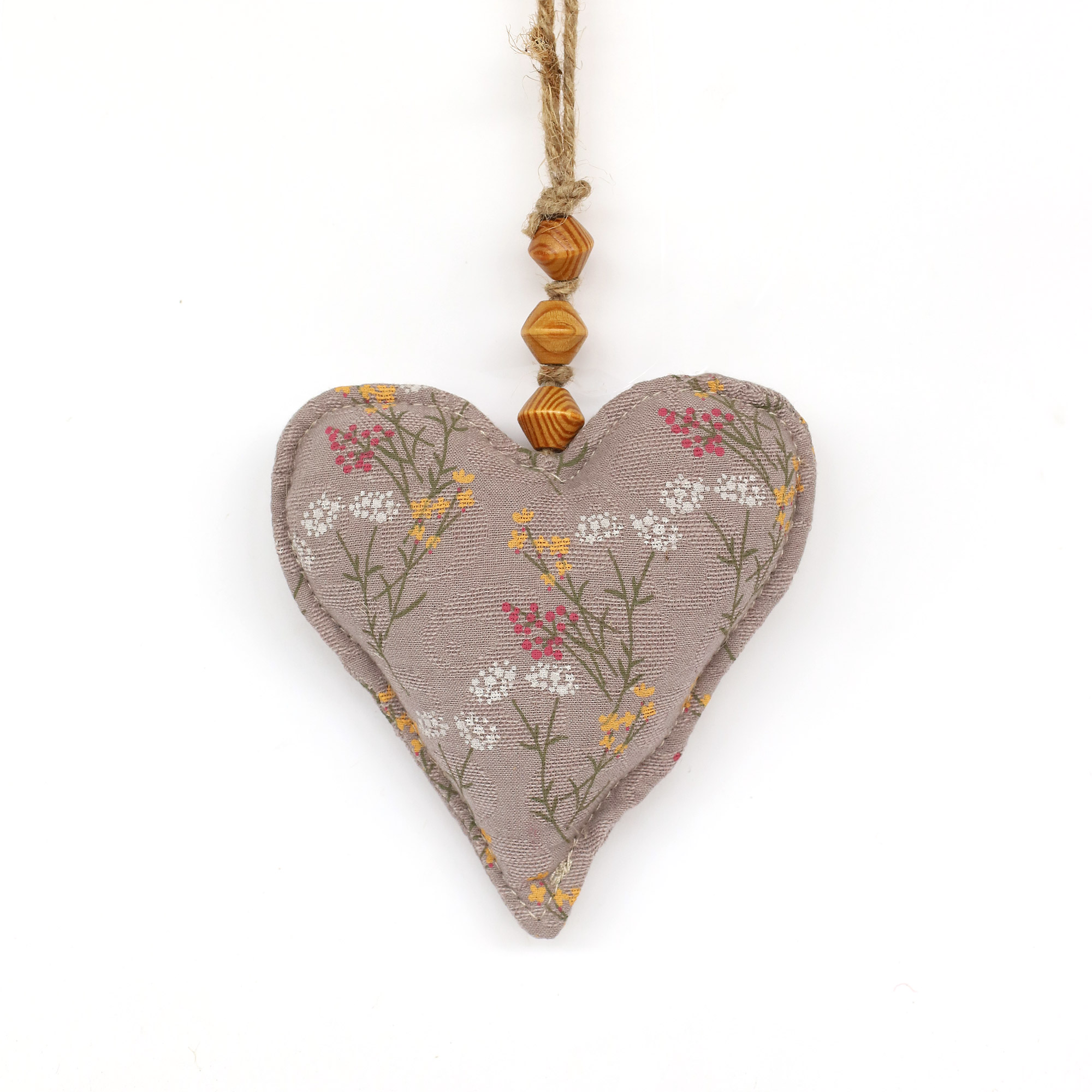 Textil-Anhänger 'Herz' mauve, Ø 13 cm, L 4 cm von fischer's lagerhaus