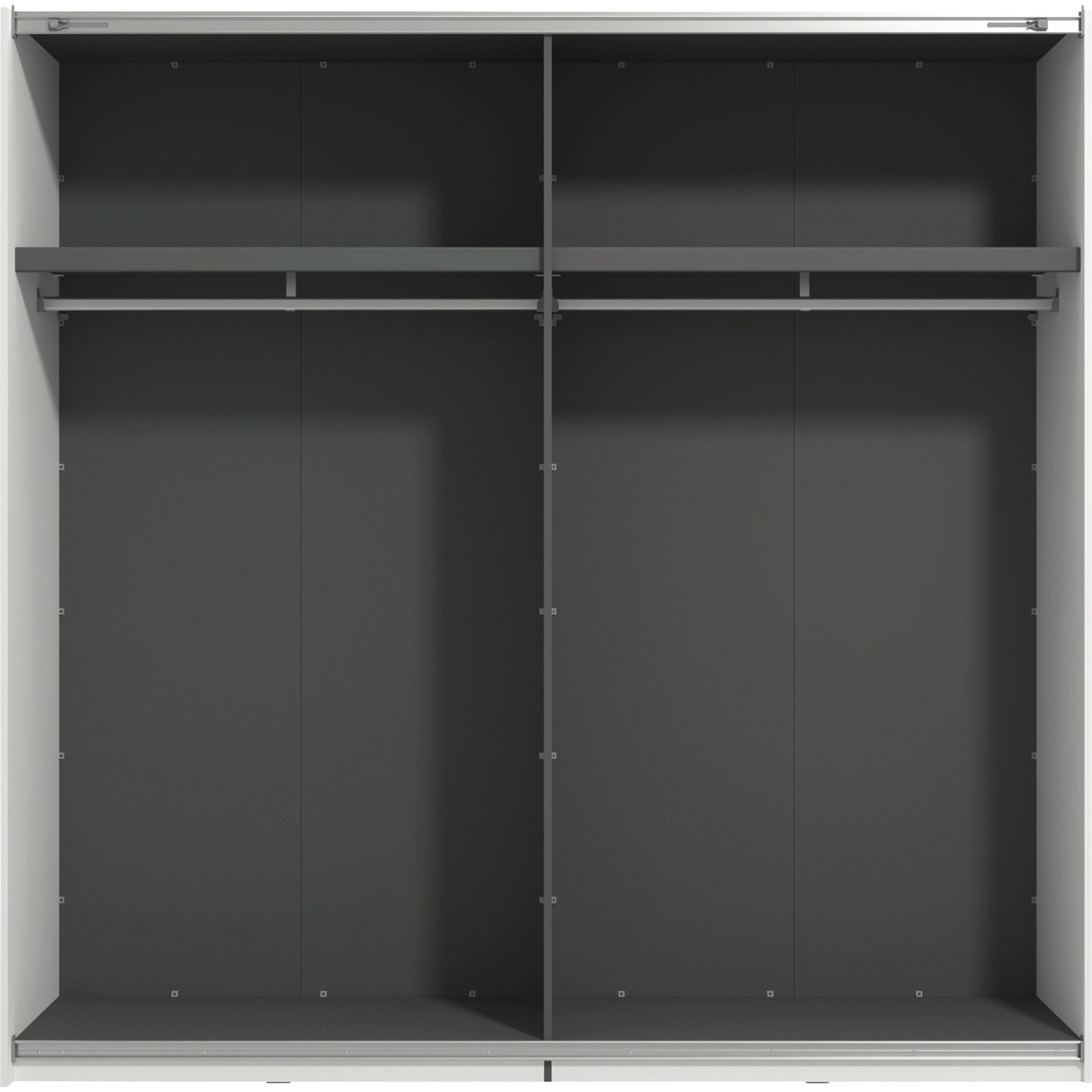Schrank Ascalon Dekor weiss 220 x 217 x 61.5 cm, mit Spiegel