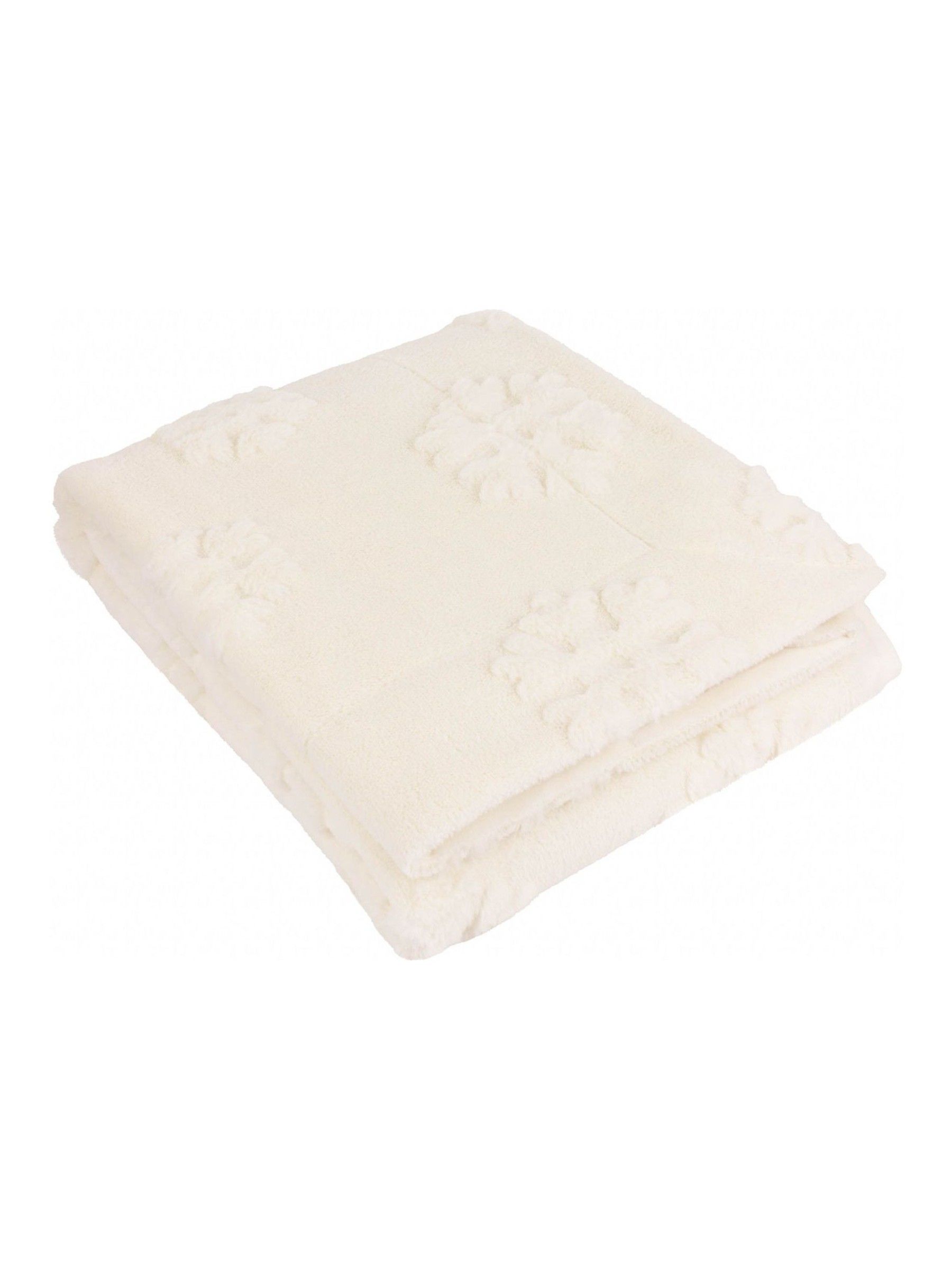 Furn Christmas Snowflakes Faux Fur Throw