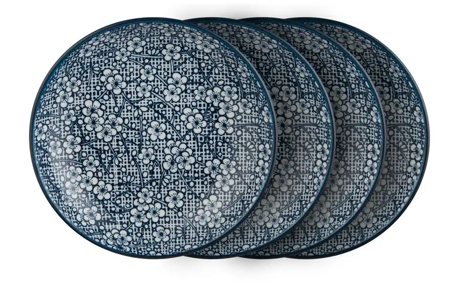 Schale flach, 4er-Set Hanami