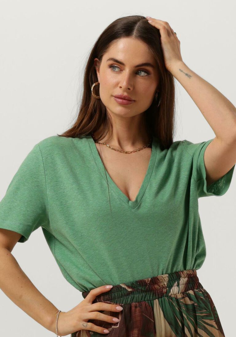 ACCESS groene access top short-sleeve v blouse