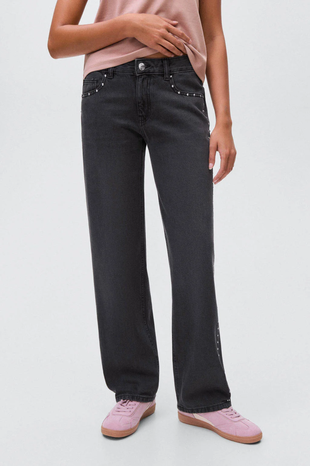 MANGO TEEN straight leg jeans grey denim