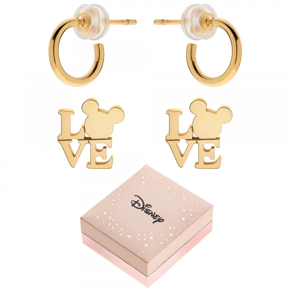 Lot de 2 paires de boucles d'oreilles Disney - Mickey