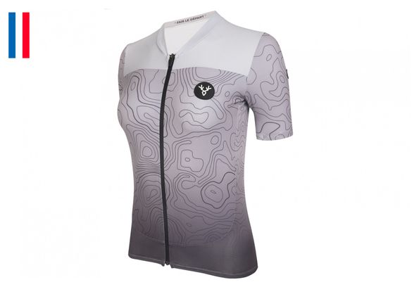 Maillot Manches Courtes Femme LeBram Grand Ballon Gris Coupe Ajustée