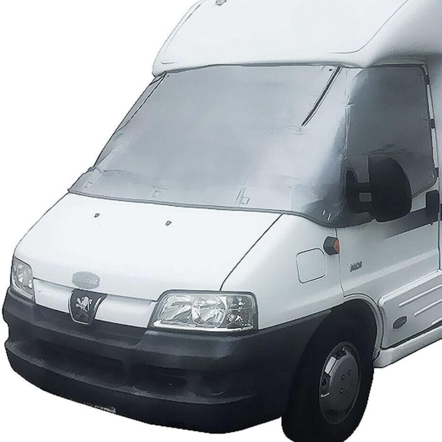 Außen Thermofenstermatte Silber Thermoschutz Abdeckung für FIAT Ducato, Peugeot Boxer, Citroen Jumper von 1994-2005 Außenisoliermatte Wohnmobil Abdeckung Sonnenschutz