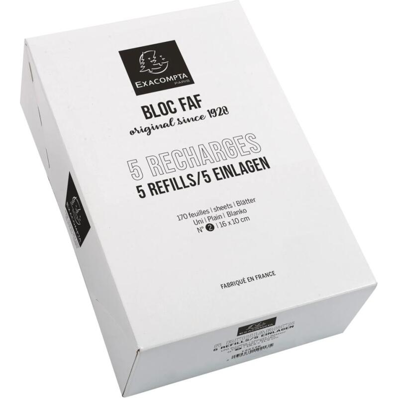 BTE 5 RECHARGES FAF 16/10 N°2 170 feuilles unies