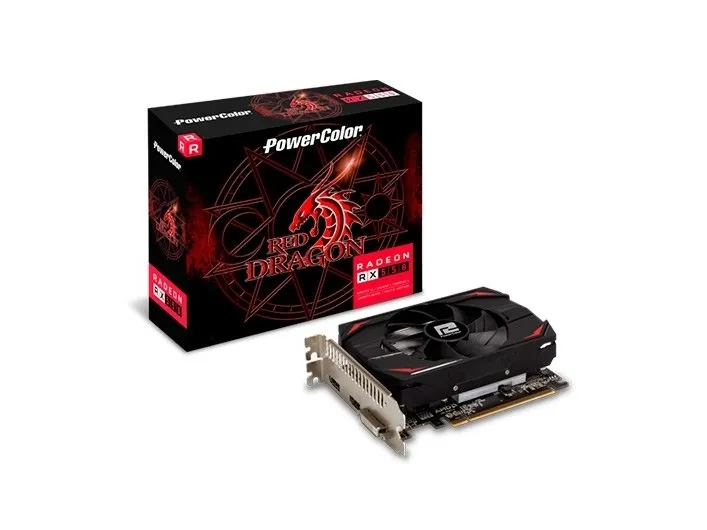 PowerColor Red Dragon Radeon RX 550 - Grafikkort - Radeon RX 550 - 4 GB GDDR5 - PCIe 3.0 lavprofil - DVI, HDMI