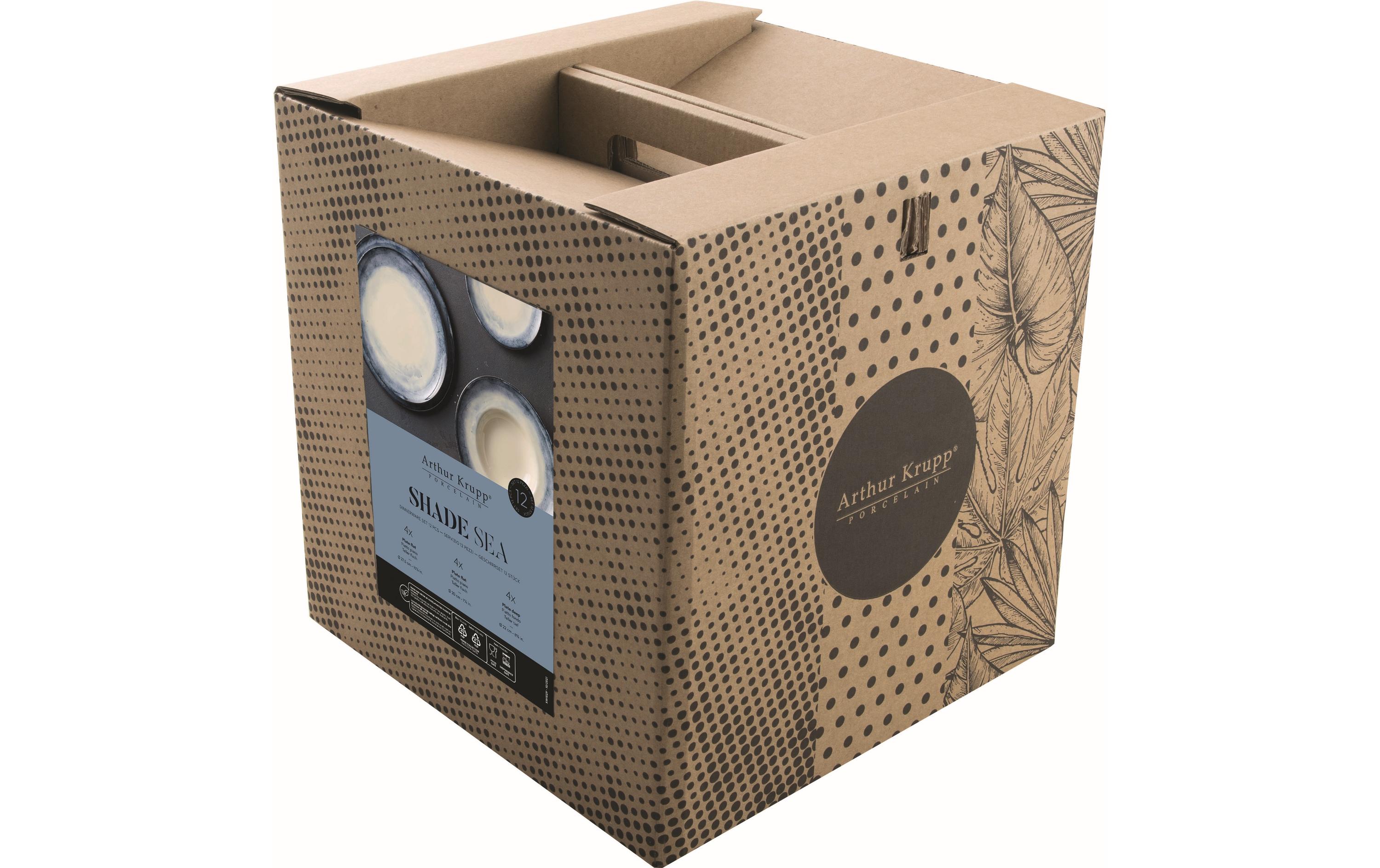 Speise-Service Shade Sea 12 Stück, Blau/Weiss<br>Teller Service Set aus Porzellan