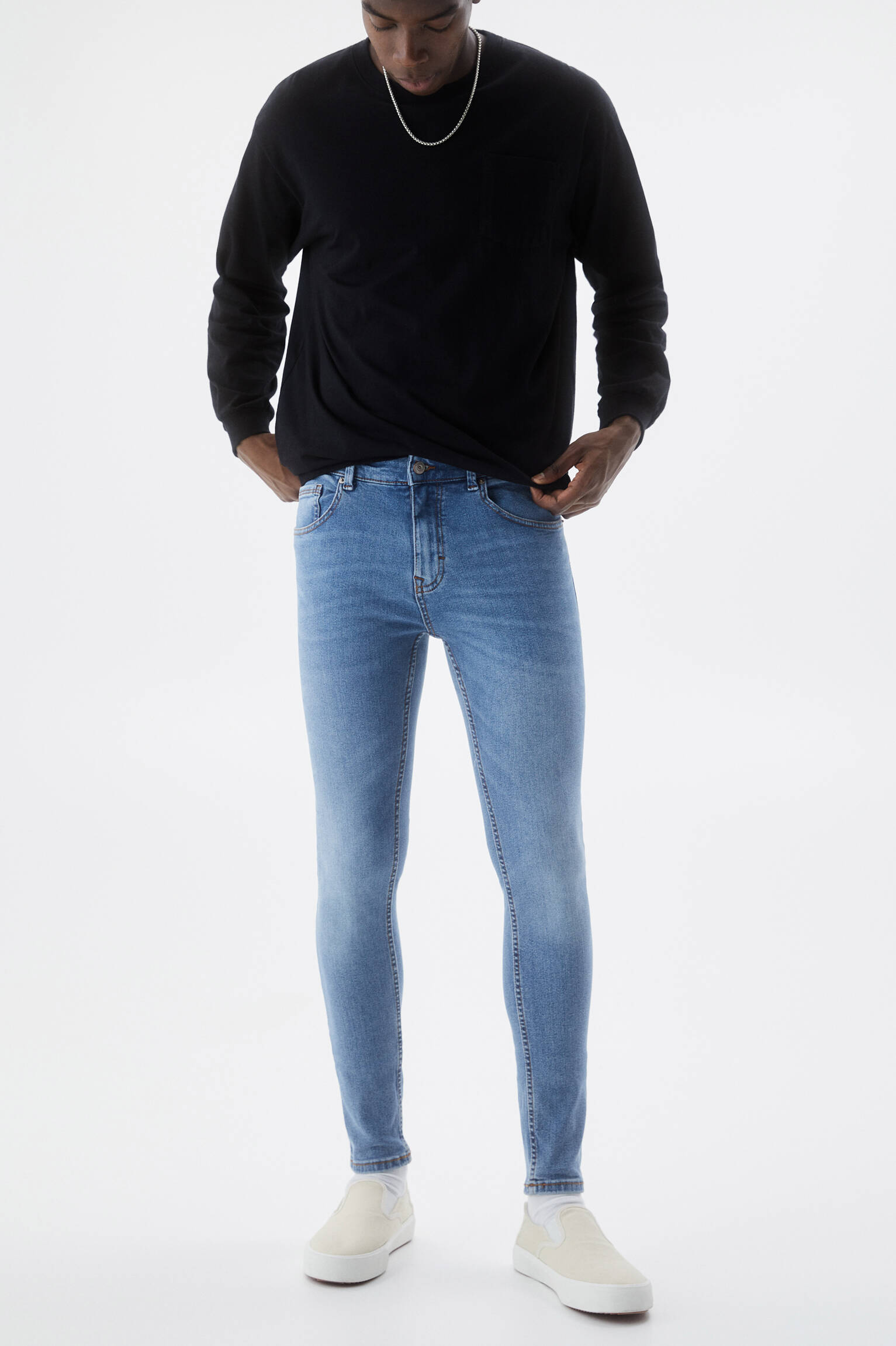 CALÇA JEANS AZUL SUPER SKINNY FIT - AZUL