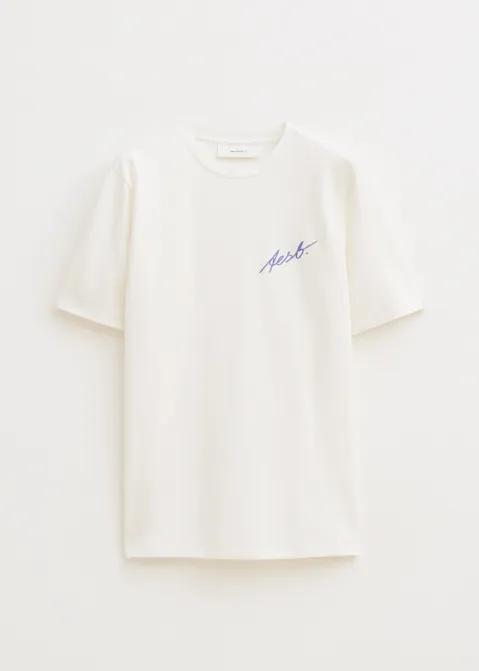 T-shirt met merk print off-white (WIT.O)