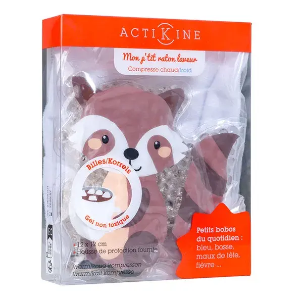 Marque verte Actikiné Compresse chaud/froid billes kids - Raton laveur