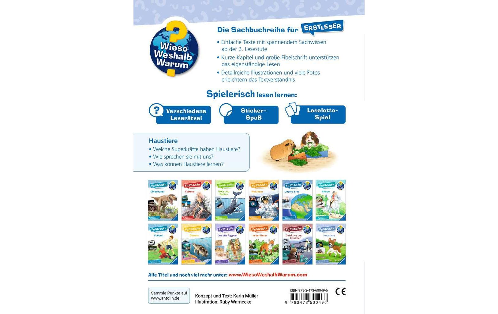 Kinder-Sachbuch WWW Erstleser – HaustiereLesetraining, Sachwissen und Spielspass in einem!