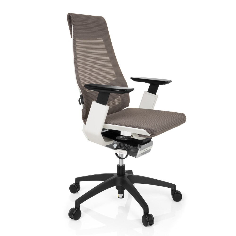 Profi Bürostuhl GENIDIA SMART WHITE Netzstoff mit Armlehnen hjh OFFICE