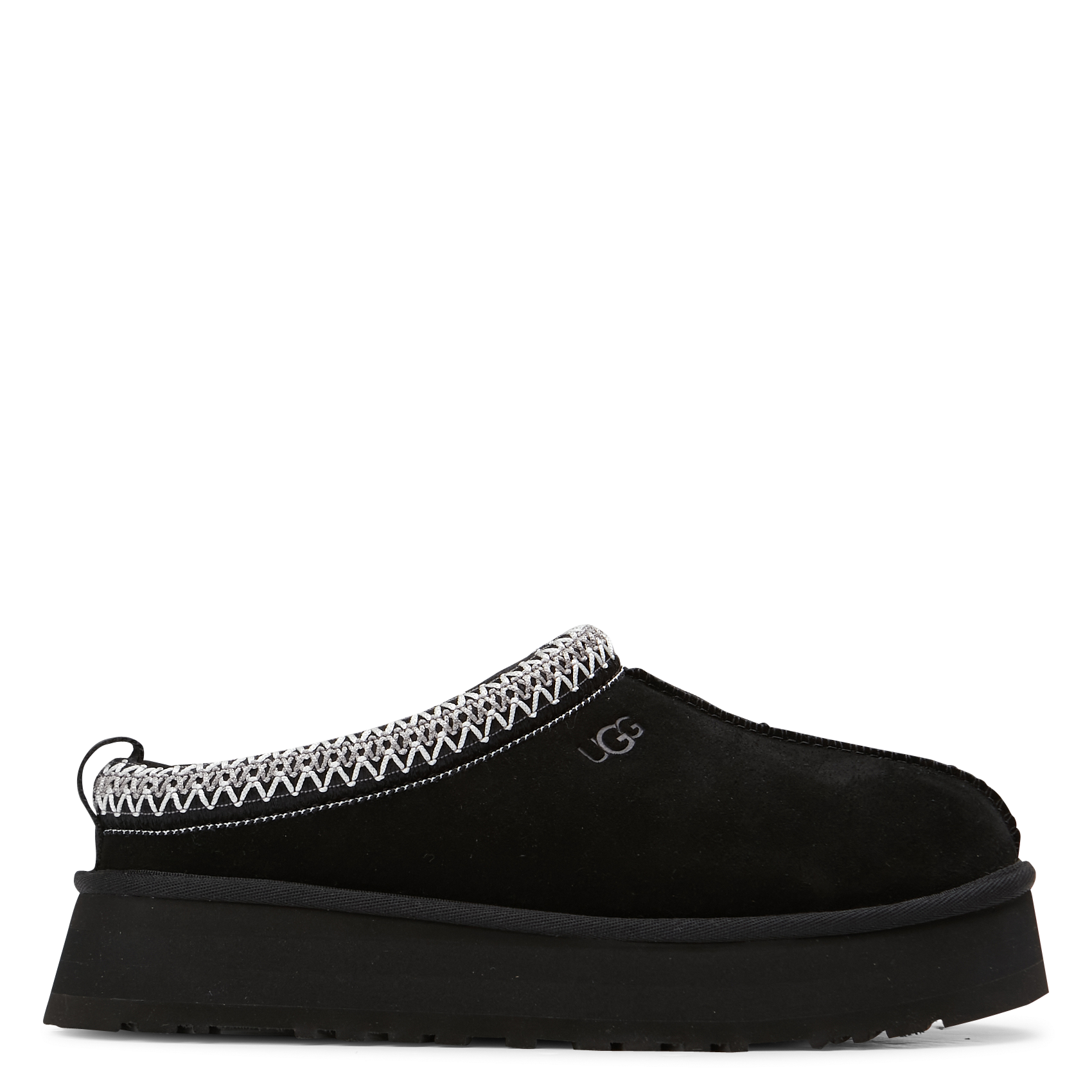 TAZZ - Chaussons fourrés à plateforme en cuir velours | Noir